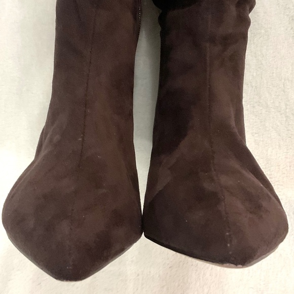 BROWN COMFORTVIEW ODETTE FAUX SUEDE SLOUCHY KITTEN HEEL BOOTS SZ 8.5W - Picture 6 of 16